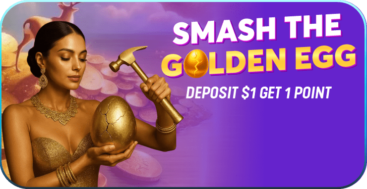 Smash the Golden Egg promotion — deposit 1 dollar get 1 point at ii89