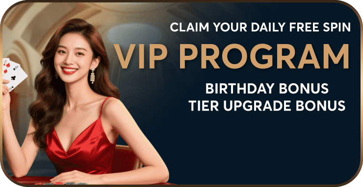 ii89 VIP Program with daily free spin, birthday bonus and tier upgrade
